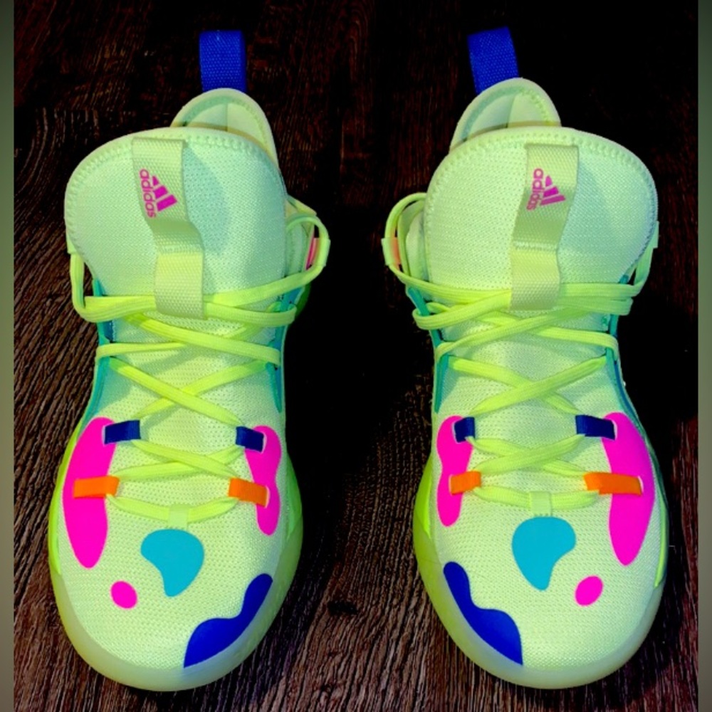 Adidas Harden Futurenatu​ral men’s Size 7.5 Basketball Shoes Neon Green Pink